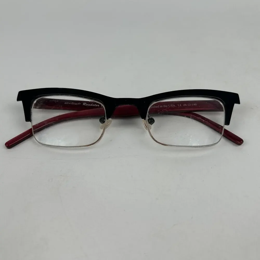 Roadster Anvifrieze Eyeglasses Women Black Red Plastic Round Half Rim‎ 48 23 140